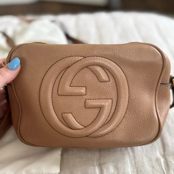 Gucci Tan Marmont Leather Crossbody Bag pebbled leather - Picture 4 of 7